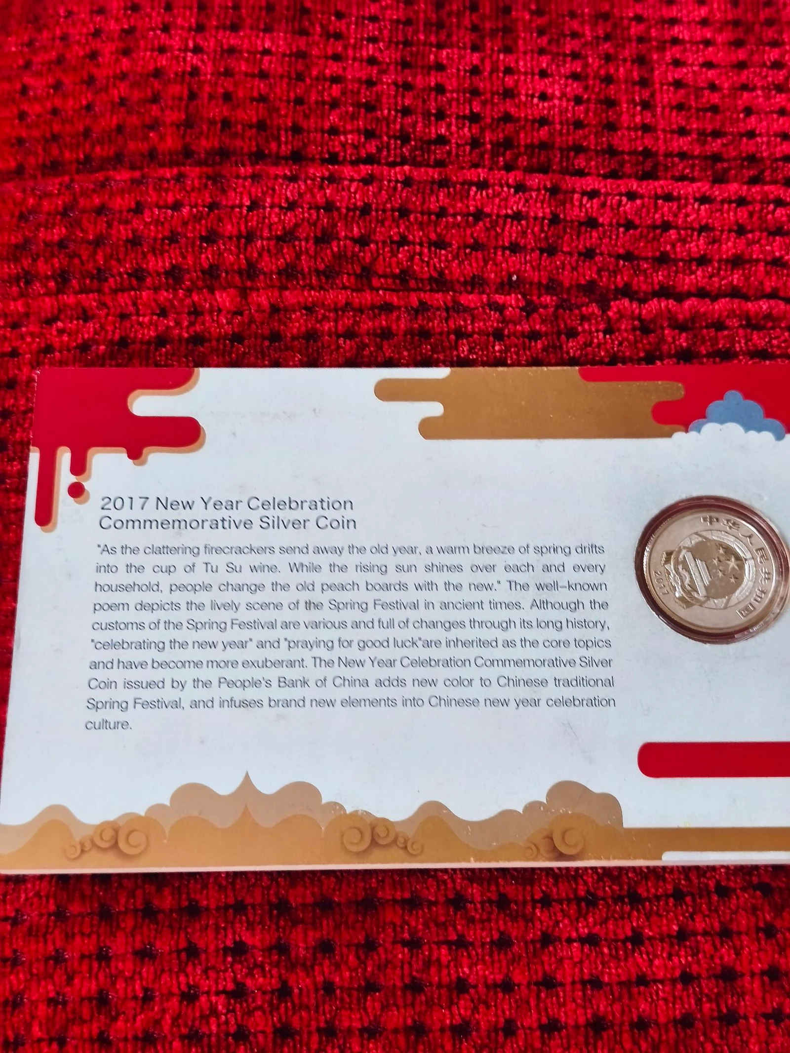 Cartera con moneda China de plata pura conmemorando el año 2017  – photo 7